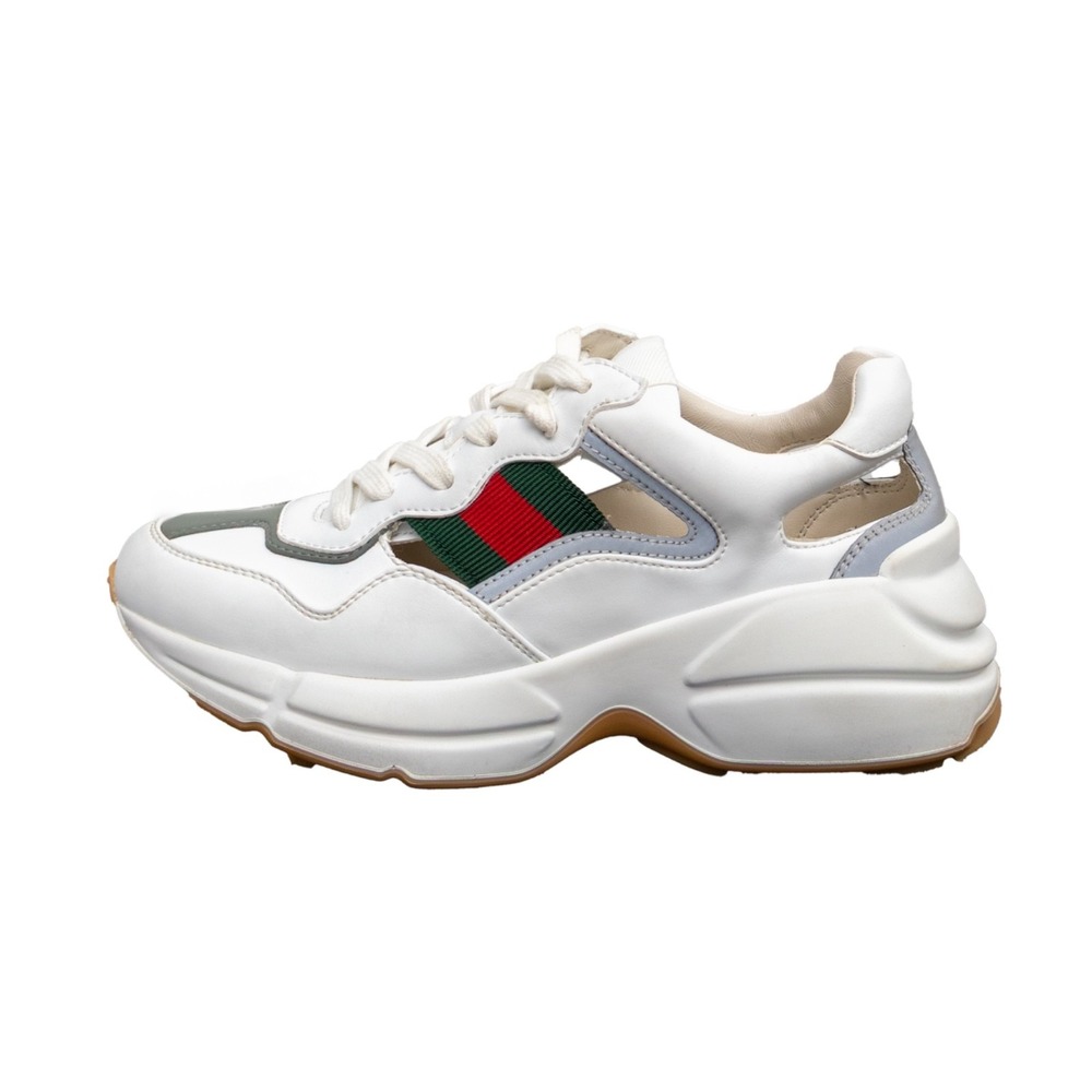 Authentic Gucci Rhyton Off The Grid Sneakers White Green Red Size EU 35 US 5 - Picture 2 of 14